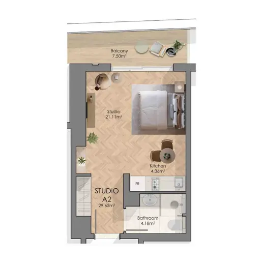 Midora Residences в JVC - Планы этажей: Студия