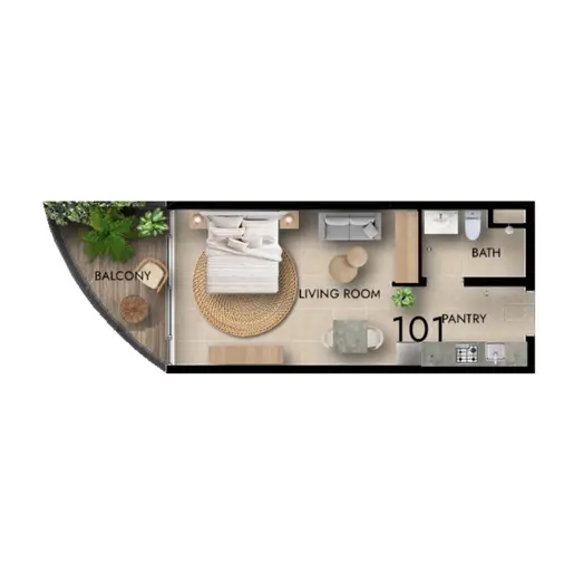 Parkside Boulevard - Floor plans: Studio