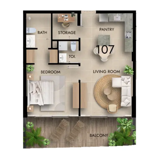 Parkside Boulevard - Floor plans: 2 Bedrooms