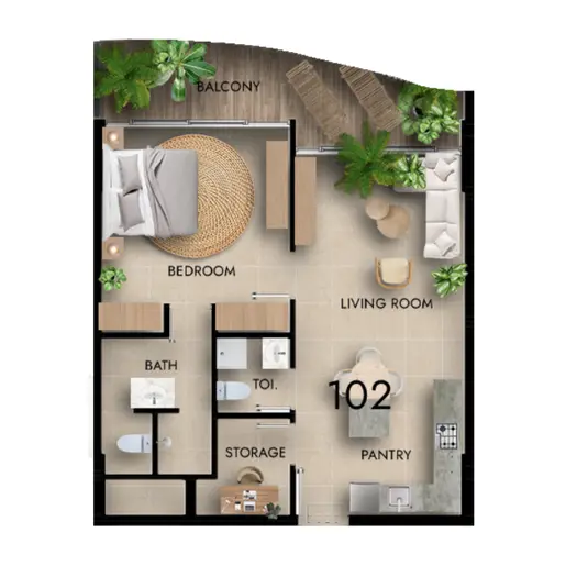 Parkside Boulevard - Floor plans: 1 Bedroom