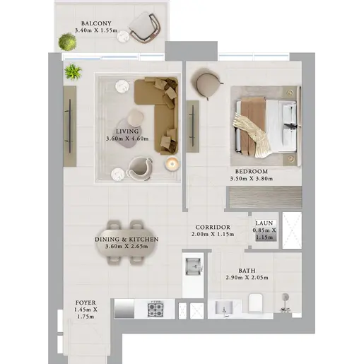 ARLO - Floor plans: 1 Bedroom