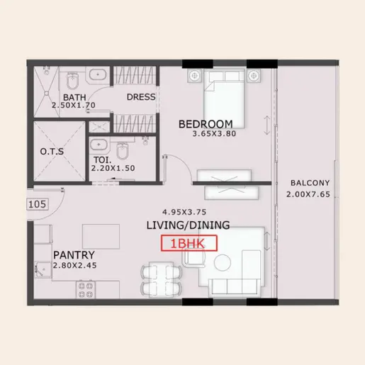 99 Parkplace - Floor plans: 1 Bedroom