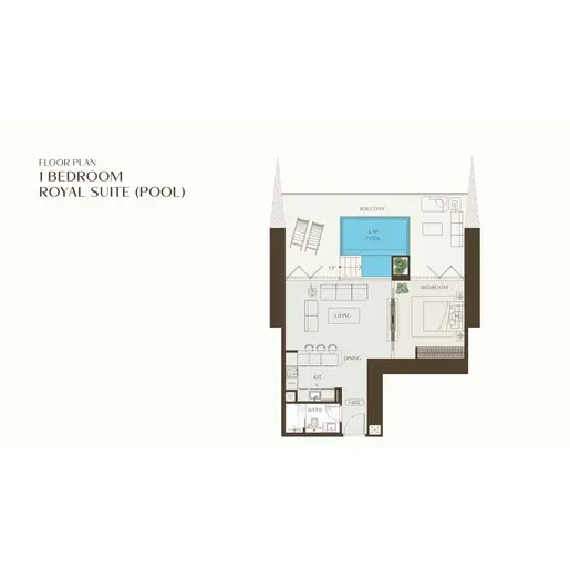 One by Binghatti  - Floor plans: 1 Bedroom