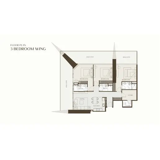 One by Binghatti  - Floor plans: 3 Bedrooms