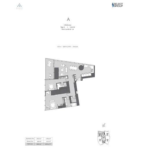 Six Senses Residences  - Floor plans: 2 Bedrooms