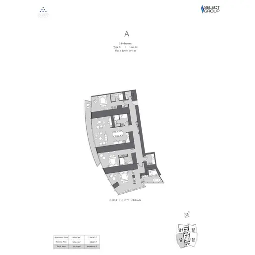 Six Senses Residences  - Floor plans: 3 Bedrooms