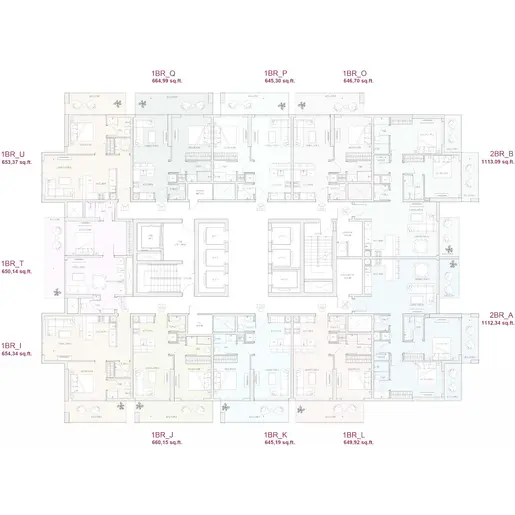 The Fifth Tower  - Floor plans: 1 Bedroom