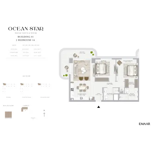  Ocean Star - Floor plans: 2 Bedrooms