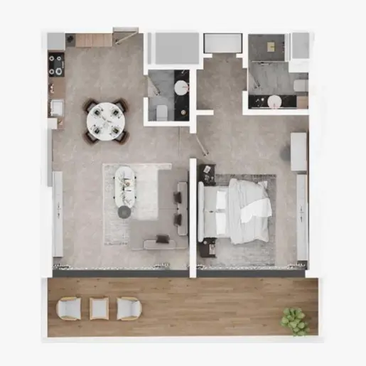 Electra  - Floor plans: 1 Bedroom