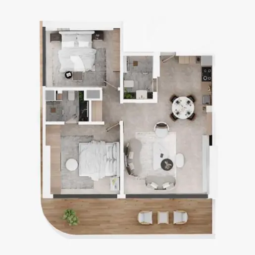 Electra  - Floor plans: 2 Bedrooms