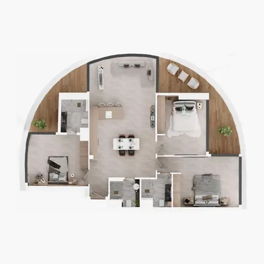 Electra  - Floor plans: 3 Bedrooms
