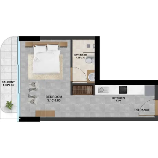 Alta by Meteora - Floor plans: Studio