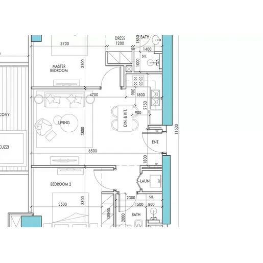 The Waterway  - Floor plans: 2 Bedrooms