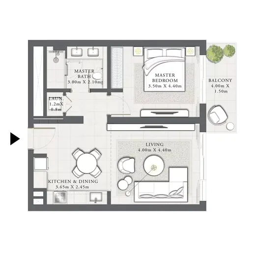 Seascape - Floor plans: 1 Bedroom