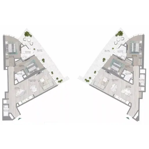 Canal Heights - Floor plans: 2 Bedrooms