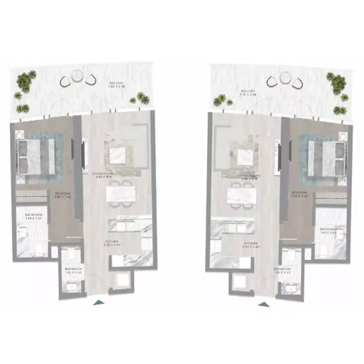 Canal Heights - Floor plans: 1 Bedroom