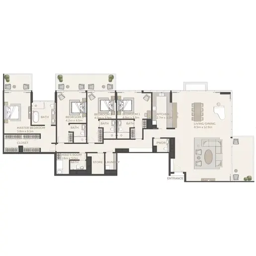 Mangrove Residences - Floor plans: 4 Bedrooms