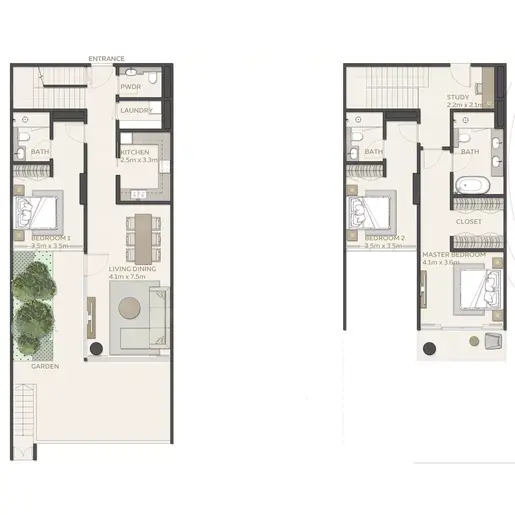 Mangrove Residences - Floor plans: 3 Bedrooms