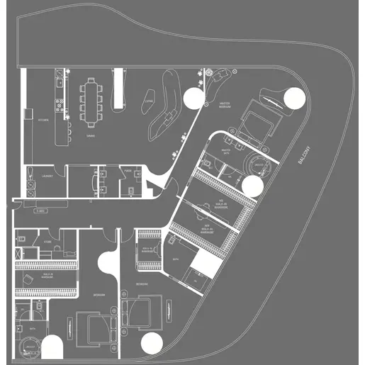 Bugatti Residences - Floor plans: 3 Bedrooms