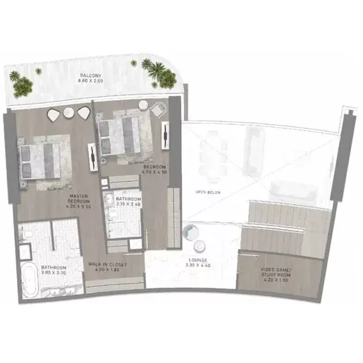 DAMAC Bay by Cavalli - Floor plans: 3 Bedrooms