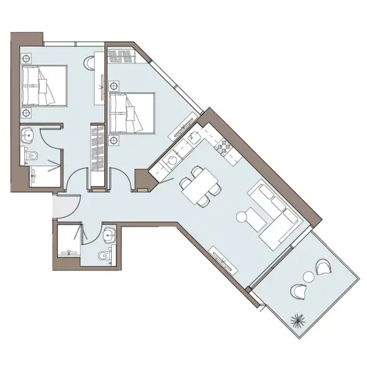 Nautica - Floor plans: 2 Bedrooms