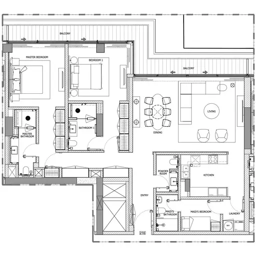 Eden House - Floor plans: 2 Bedrooms