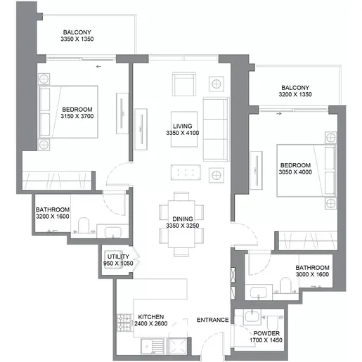 360 Riverside Crescent - Floor plans: 2 Bedrooms
