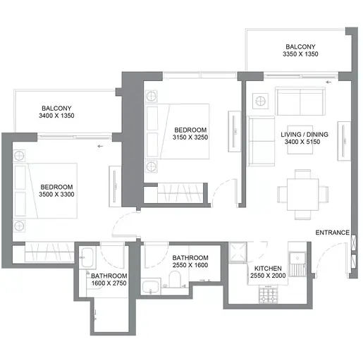 360 Riverside Crescent - Floor plans: 2 Bedrooms
