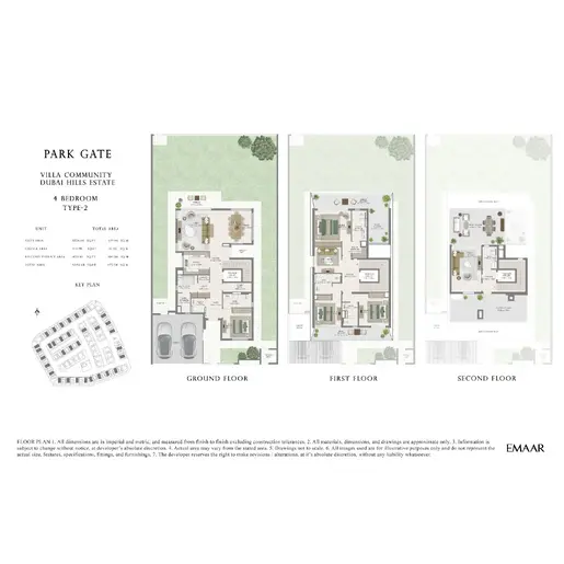 Парк ворота от Emaar - Планы этажей: 4 спальни
